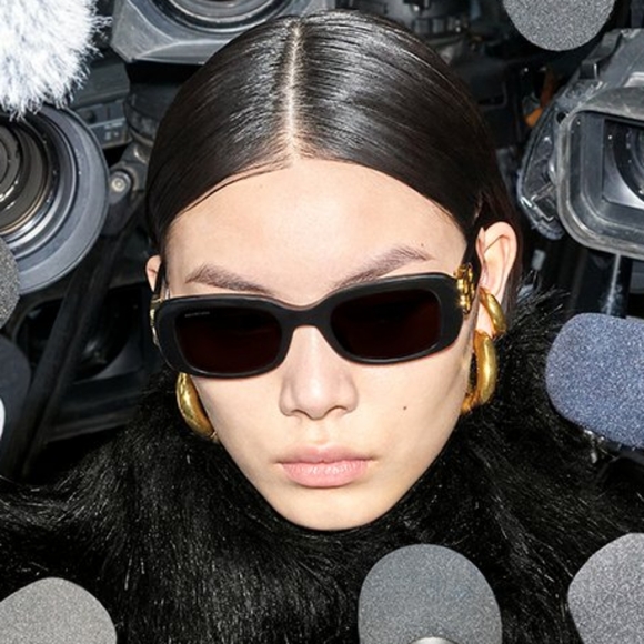 NEW BALENCIAGA WOMEN SQUARE BLACK BB0310SK 001 SUNGLASSES - Picture 2 of 6